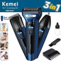 Kemei KM-6330 3 In 1 Rechargeable Hair Clipper Shaver Beard Styling Hair Removal Machine Nose Trimmer For Men (EDP-3593)